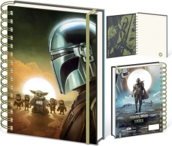 Zápisník A5 s motivem STAR WARS: THE MANDALORIAN – Mandalorian a Grogu Sunset