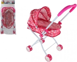 Hluboký kočárek pro panenky – látkový, lehký a skládací