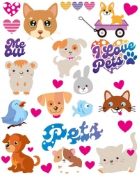 naprasovací nášivky zvířátka – velký arch 20 × 30 cm