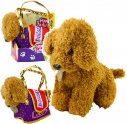 Plyšový pudlík v tašce na suchý zip – mazlíček světlohnědý