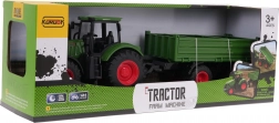 Zelený traktor s přívěsem 1:24