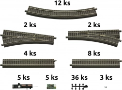 Roco geoLINE sada kolejí s podložím a příslušenstvím pro digitální startovací sady