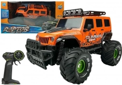 rc terénní auto jeep 1:18 oranžové 2.4 ghz se světly