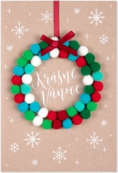 3D vánoční přání Zasněžená vesnička