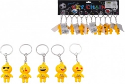 Přívěsek na klíče smajlík, kov/plast, 9 cm