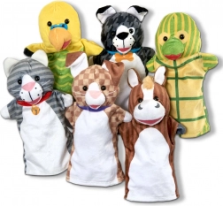 Loutky na ruku – domácí zvířátka, sada pro děti 2+