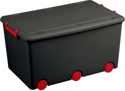 Víceúčelový box na hračky na kolečkách Tega šedý