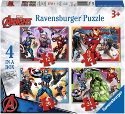 Ravensburger puzzle Avengers: nejmocnější hrdinové země 4v1 (12–24 dílků)