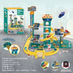 Mega parkoviště modré s výtahem a světelnými efekty