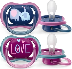Philips AVENT ultra air šidítko 18m+ pro dívky slon 2 ks