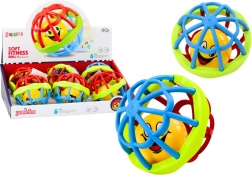 senzorický míček s chrastítkem, pružný a barevný