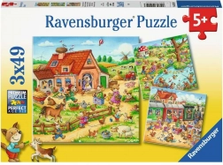 Ravensburger puzzle prázdniny na venkově 3×49 dílků
