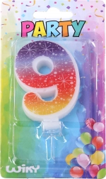 Párty svíčka číslo 9 hvězdy