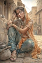 Diamantové malování arabská žena 30 × 40 cm