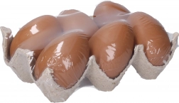 Dekorační plastová vajíčka hnědá 6 cm, 6 ks