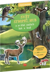 Svět stromů, hub a zvířat našich luk a lesů - knížka s plakátem a samolepkami