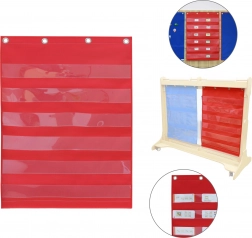 Textilní kapsový panel na kartičky MASTERKIDZ, červený