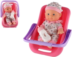 Panenka miminko v nosítku s lahvičkou 22 cm
