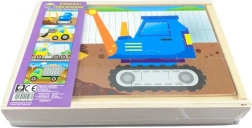 Dřevěné puzzle – stavba 4 aut