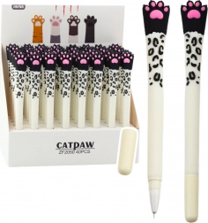 Gelové Pero Kočičí Tlapa Modrý Inkoust Bílá A Černá