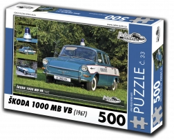 Puzzle Retro-auta Škoda 1000 MB VB (1967) 500 dílků