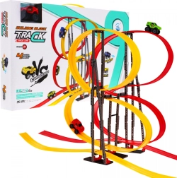Dětská závodní dráha s autíčky a smyčkami 198 dílů
