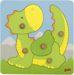 Goki dřevěné puzzle drak 5 dílků