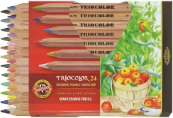 Trojhranné silné pastelky KOH-I-NOOR Triocolor Natur, 24 ks