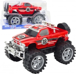 Terénní auto s pohonem zadních kol, velká kola, červené, 27 cm