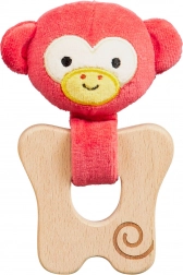 Petit Collage kousátko opička z organické bavlny a dřeva