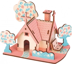 Woodcraft dřevěné 3D puzzle americká chata