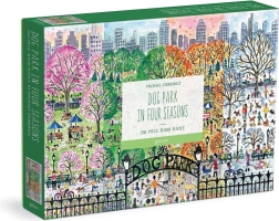 Dřevěné puzzle Psí park – čtyři roční období, 250 dílků