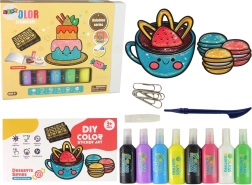 Sada pro malování na sklo Sladkosti DIY 8 barev třpytky