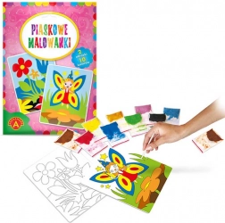 Pískové malování – víla a květiny