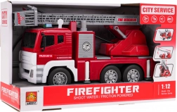 Interaktivní hasičské auto s funkcí světel, zvuku a vody v měřítku 1:12