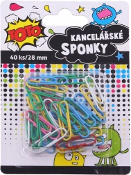 Barevné kancelářské sponky 28 mm