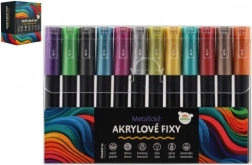 Akrylové metalické fixy 12 ks pro univerzální použití