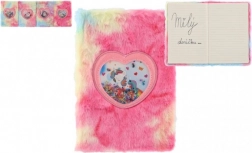 plyšový duhový zápisník s jednorožcem, mix motivů