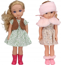 Panenka s kožíškem s efekty 35 cm