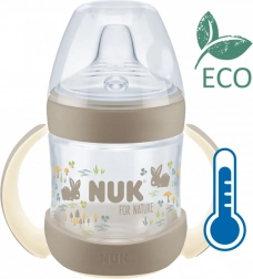 Učící kojenecká láhev NUK for Nature s kontrolou teploty 150 ml hnědá (6–18 měsíců)