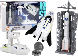 Kosmická mise – sada hraček raketa, astronaut a vesmírná loď (5 dílů)
