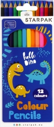 Pastelky s motivem dinosauři, sada 12 barev