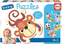 Educa baby puzzle Divoká zvěř 5v1 (3–5 dílků)