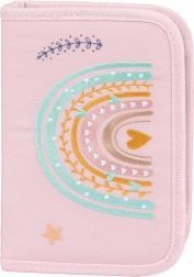 školní penál jednopatrový růžová duha