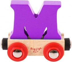 Dřevěný vagónek s písmenem M BIGJIGS RAIL