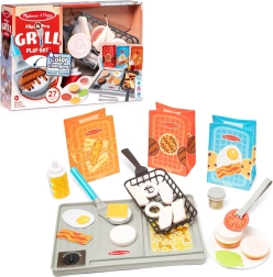 Melissa & Doug Flip & Fry grilovací sada s jídlem měnícím barvu, 27 dílů