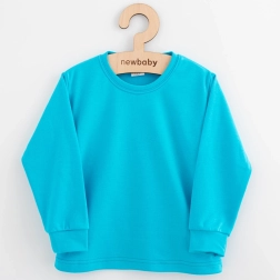 Dětské bavlněné tričko s dlouhým rukávem new baby kindergarten tyrkysové 116