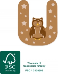 Dřevěné písmeno U malý foot