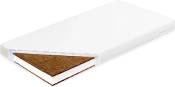 Dětská matrace NEW BABY Standard 120×60×8 cm kokos–molitan–kokos bílá