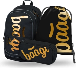 SET 3 ks BAAGL Core Metallic Bronze: batoh, penál, sáček